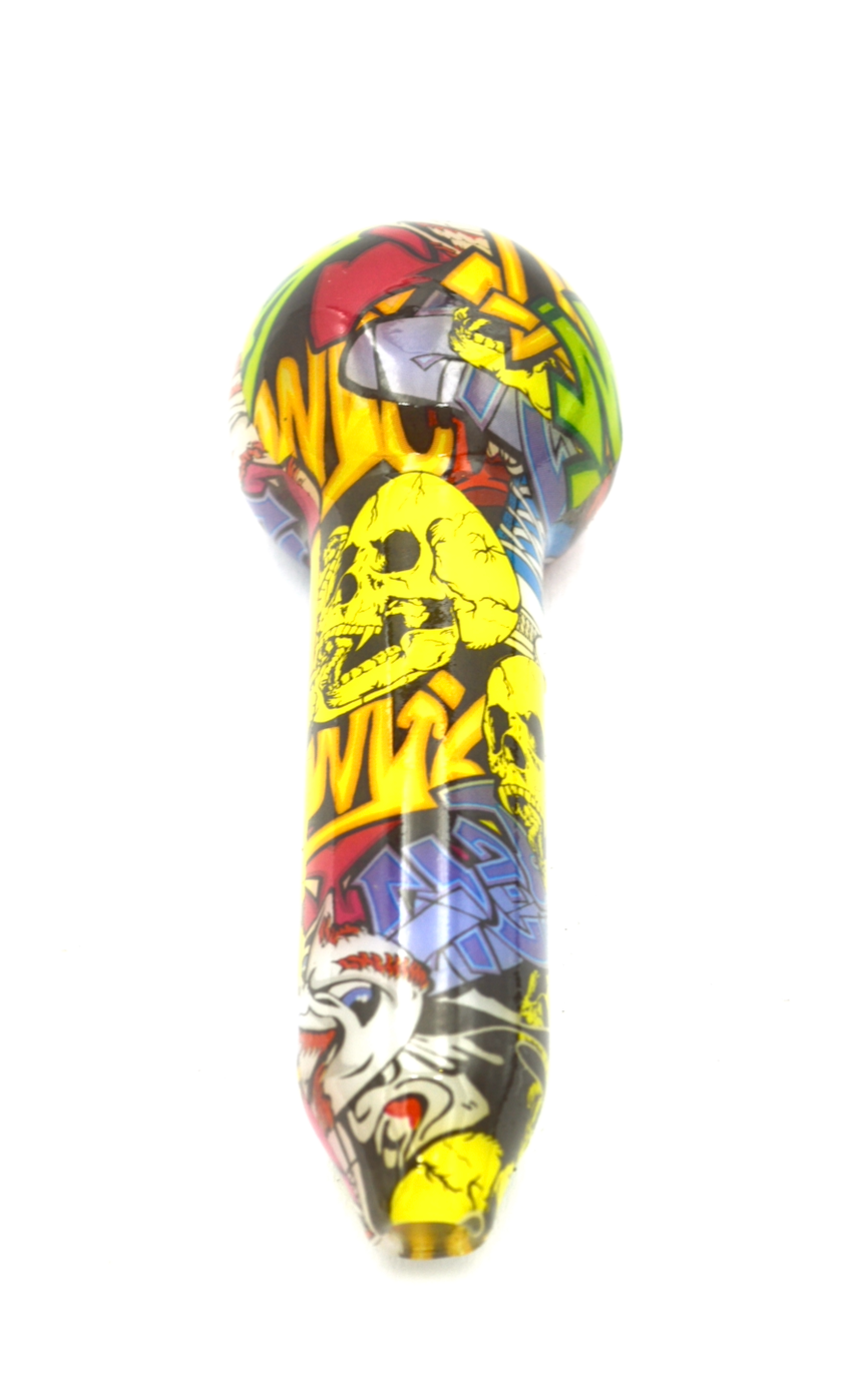 Pipa in vetro con grafica