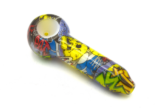 Pipa in vetro con grafica
